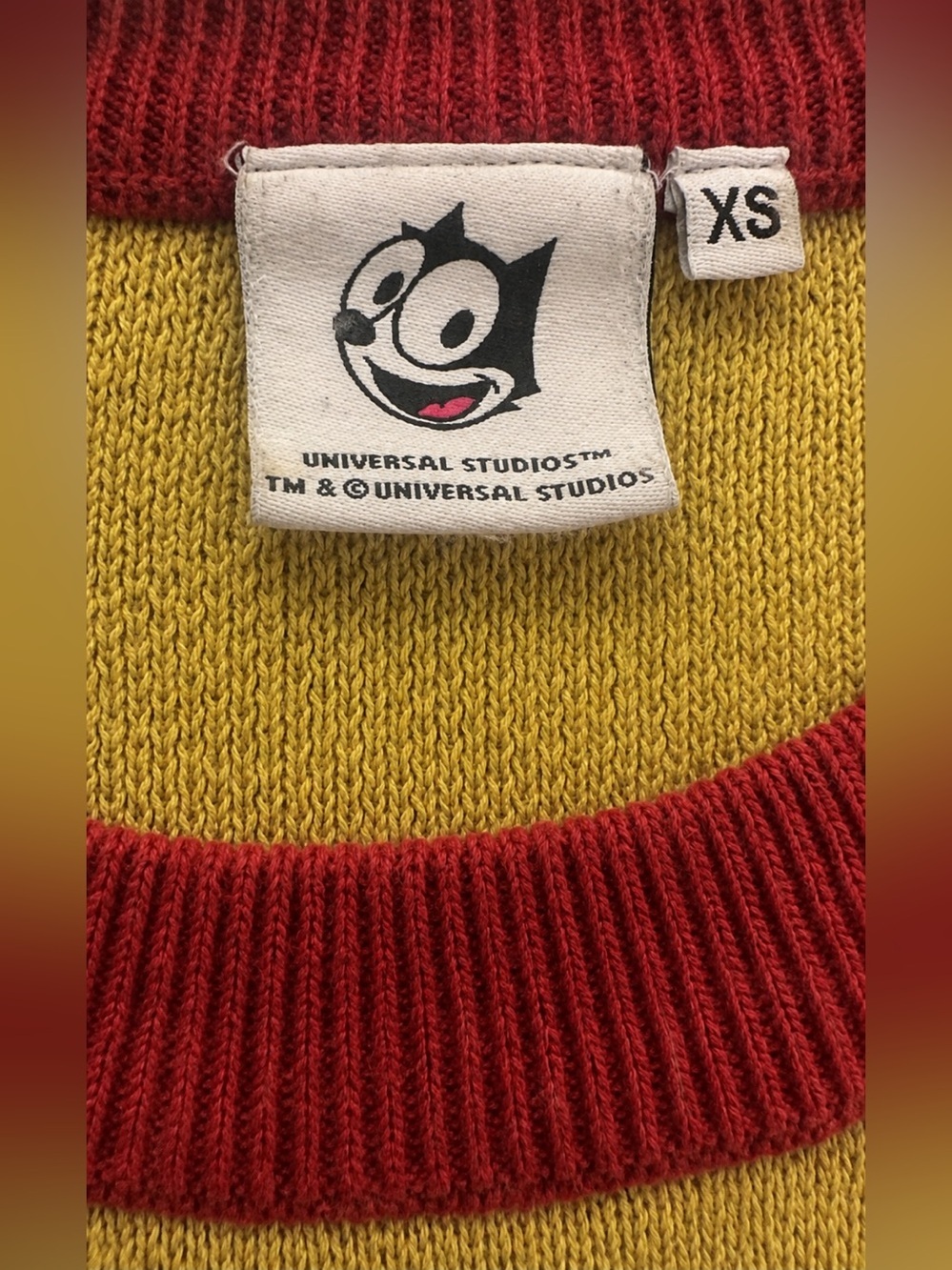 FELIX THE CAT~ RARE, VINTAGE UNIVERSAL STUDIOS, SWEATER,APPLIQUÉ  A
WOMEN’S XS - Picture 7 of 10